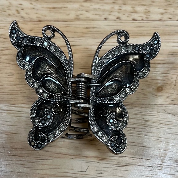 Marcasite Butterfly Hair Claw Clip - Picture 2 of 4